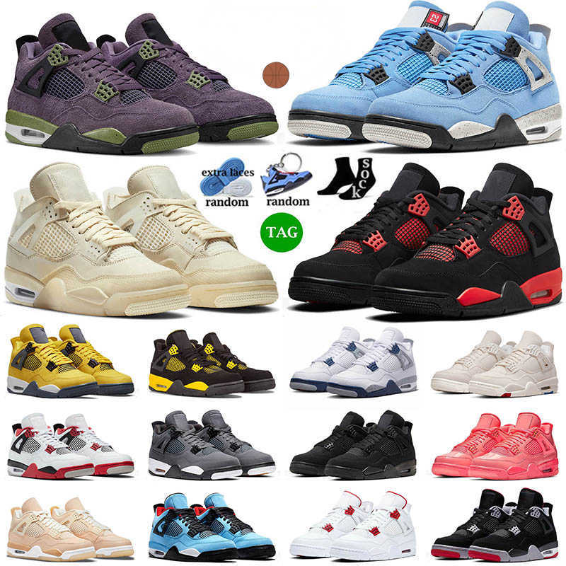 

With Box Box 2022 With Retro Basketball Shoes 4s IV Jumpman University Blue Red Thunder Offs White Sail Infrared Jorda 4 J4 Men Women Trainers Designer Shoes, C42 white oreo 36-47