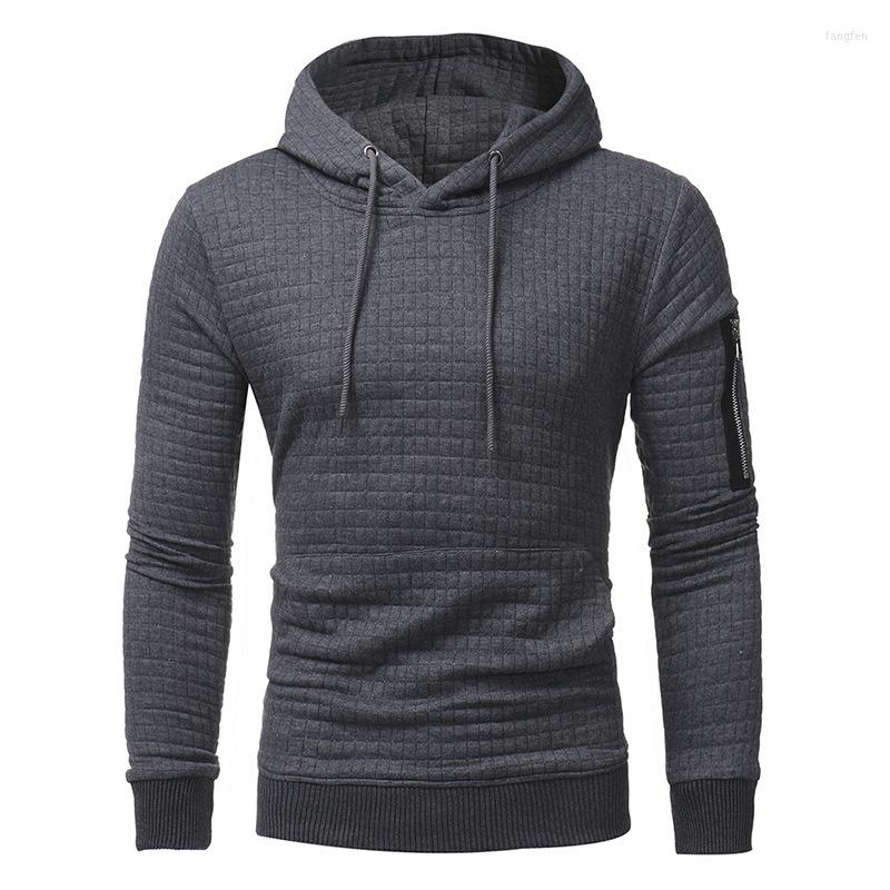 

Men's Hoodies Autumn Hoodie Long Sleeve Patchwork Tailored Fitness Pullover Street Wear Brand, Dark gray