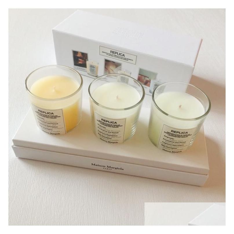 

Car Dvr Incense Paris Brand Maisonmagiela Candle 70Gx3Pcs Set Lazy Sunday Morning Bubble Bath By The Fireplace Bougie Parfum Scented C Dhrl5