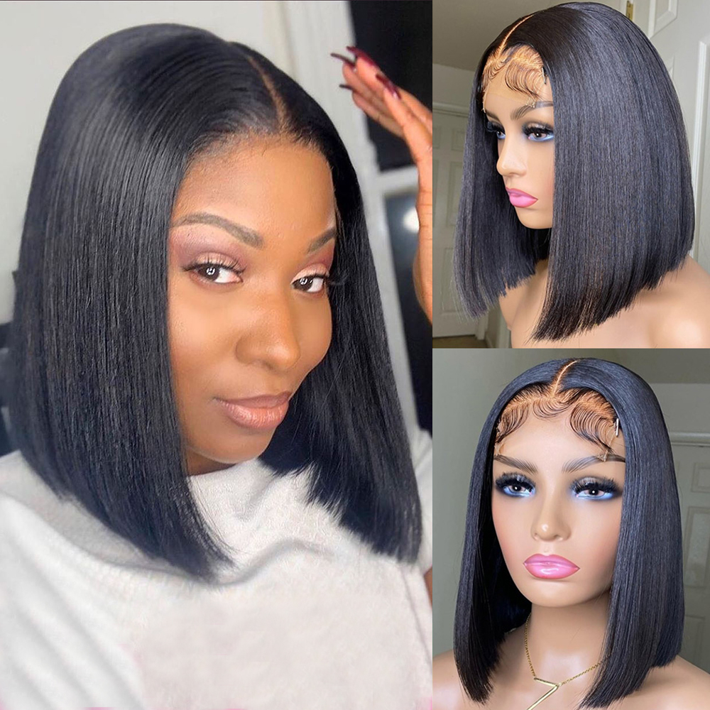 

Short Bob Wig Straight Lace Frontal Human Hair Wigs for Women Pre Plucked Closure Wig Brazilian Transparent Lace Wigs, Others color