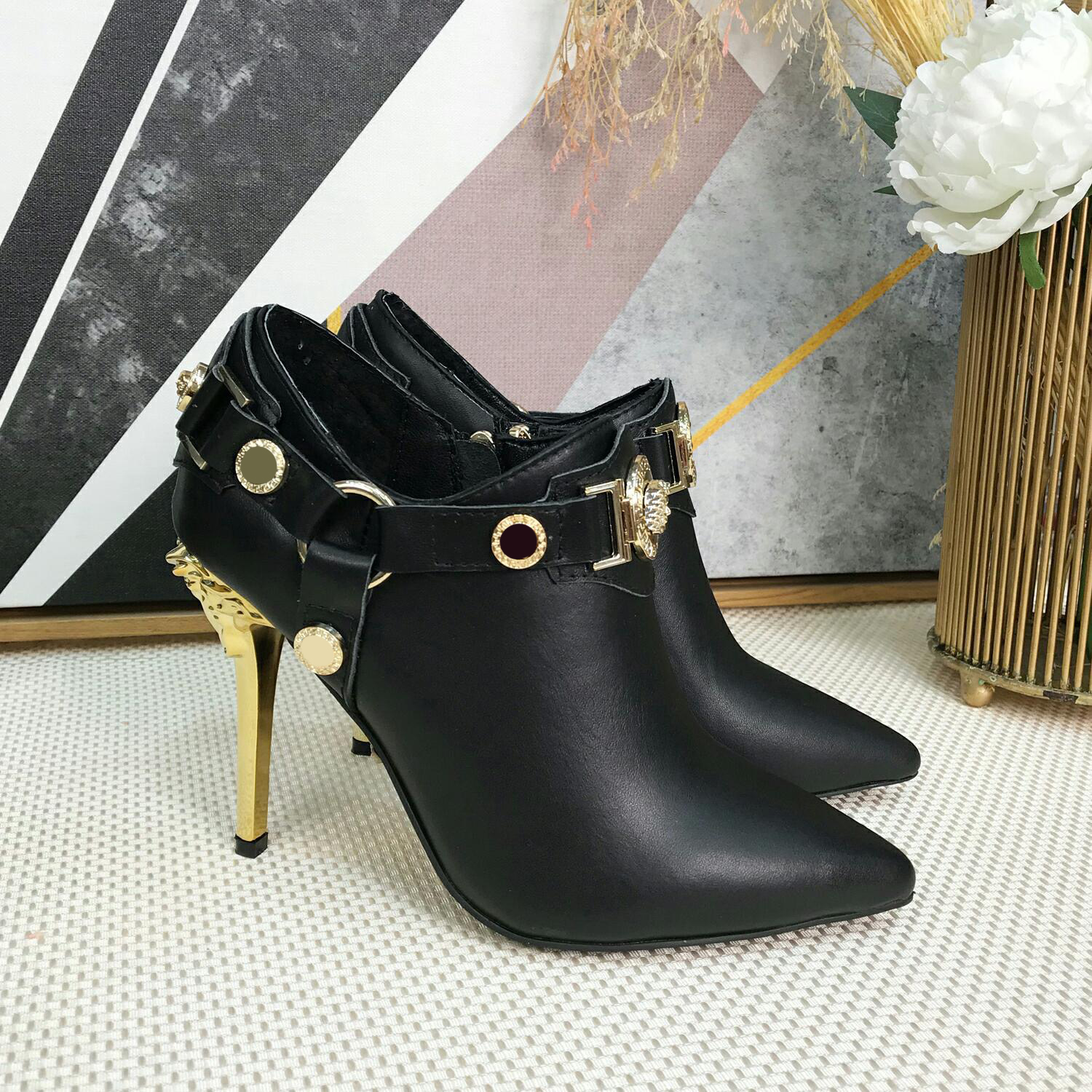 

Woman designer boots shoes sneakers women platform high heels booties Smooth leather suede winter ankle knee sneaker With Box