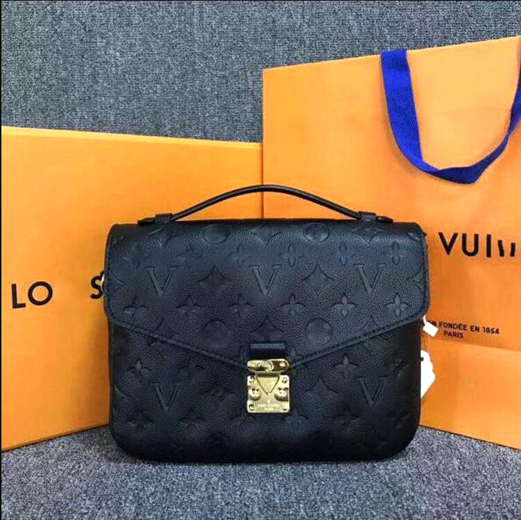 

bags messenger bag genuine black embossed leather women handbag shoulder bags crossbody bags with dust bag