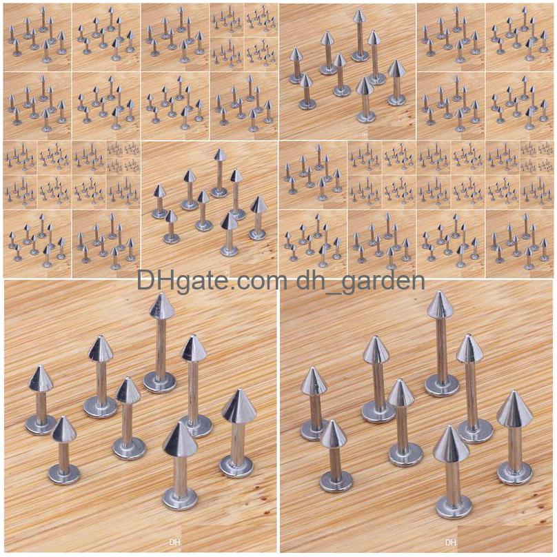 

Labret Lip Piercing Jewelry 100Pcs/Lot Mix 6/8/10/12Mm Stainless Steel Body Cone Ring Labret Bar Drop Delivery Dhgarden Dhast