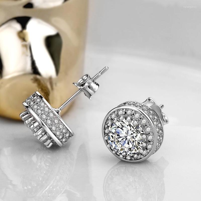 

Stud Earrings Real S925 Sterling Silver Jewelry Natural Diamond Gemstone Earring Women 925 Aros Mujer Oreja