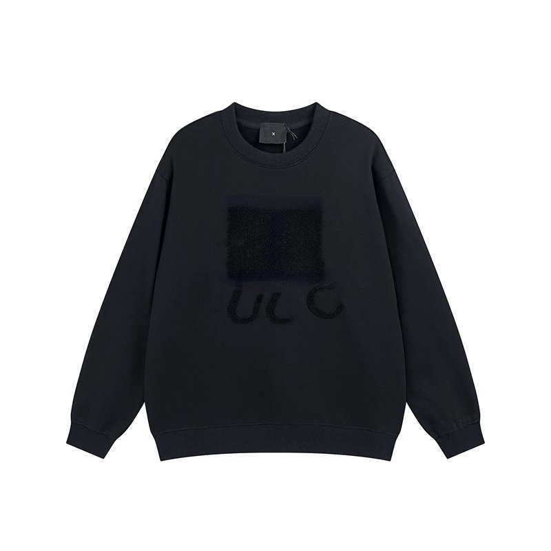 

23ss Embroidery Towel Hooded Mens Hoodies Womens Fashion Streetwear Pullover Sweatshirts Loose Hoodies Lovers Tops Clothing 400g Cotto, Black