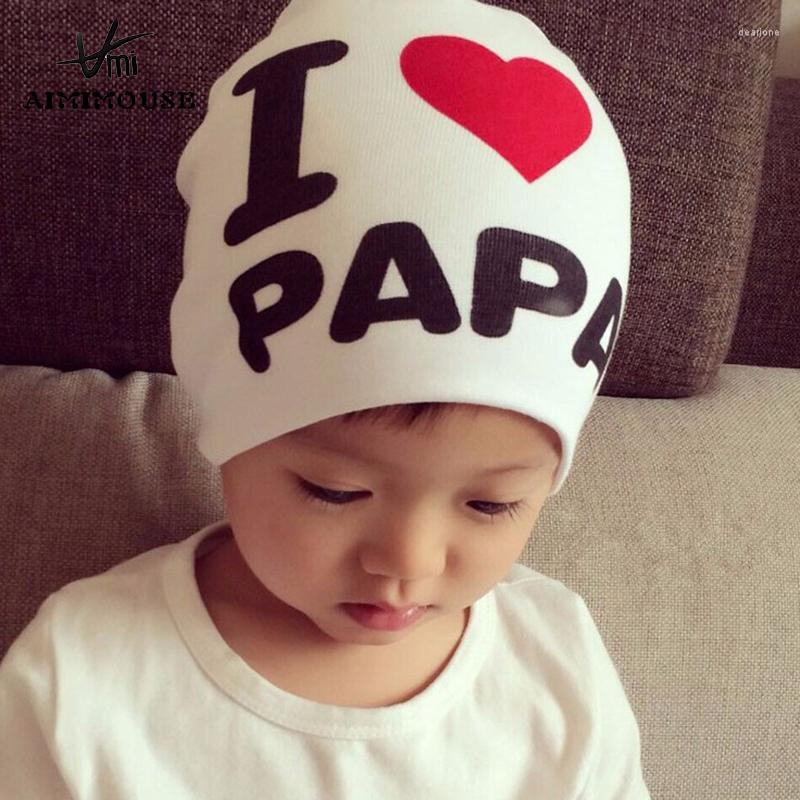 

Hats Baby Hat Born Boys Girls Cap Cotton Beanie Spring For Kids I Love Mama Papa Printed Autumn Warm Children, White mama