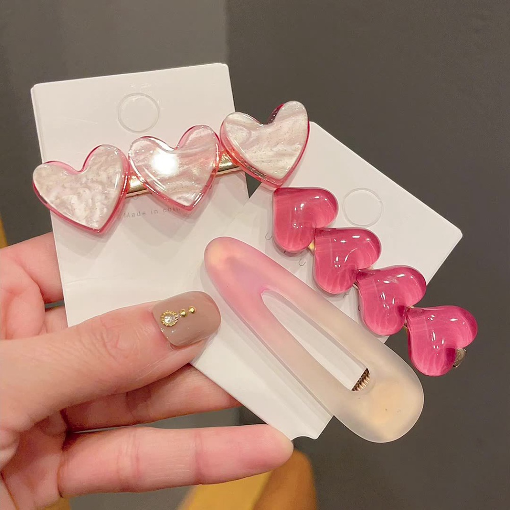 

New Korean Mini Pink Heart Ribbon Acrylic Hair Claw Clips Crab Women Girls Fashion Colorful Barrettes Hairpins Hair Accessories Gift 1647, As option show