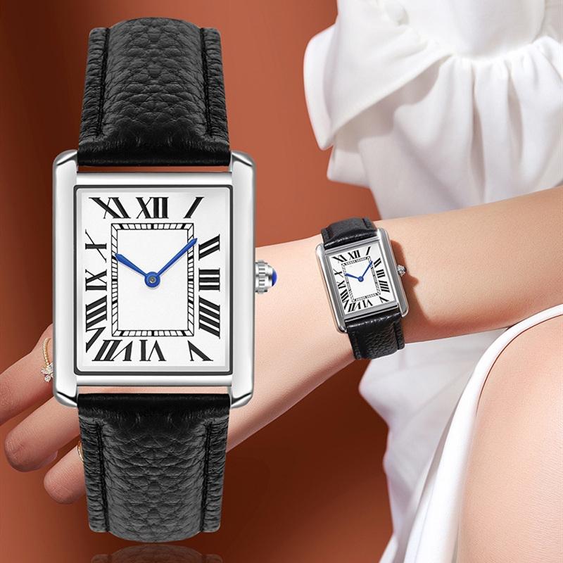 

Wristwatches Top Quality Luxury Women Watch Style Quartz Fashion Square Leather Wristwatch Lady Clock Montre FemWristwatches WristwatchesWri, Pink small size