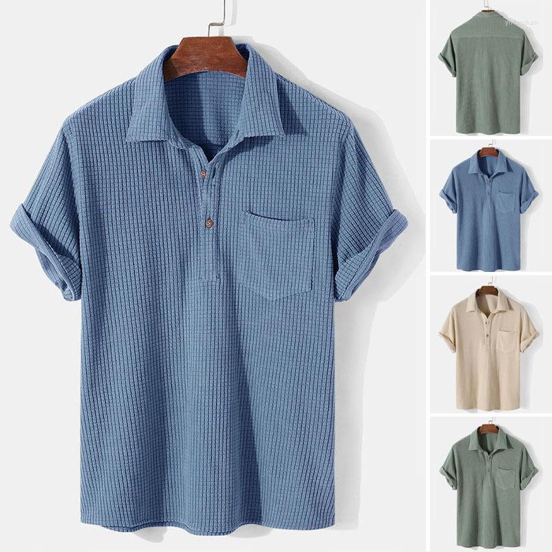 

Men' T Shirts Southeast Asia Men Leisure Loose Short-sleeved T-shirt Male Summer Casual Polo Shirt With Pocket Comfortable Cotton Top For, Green
