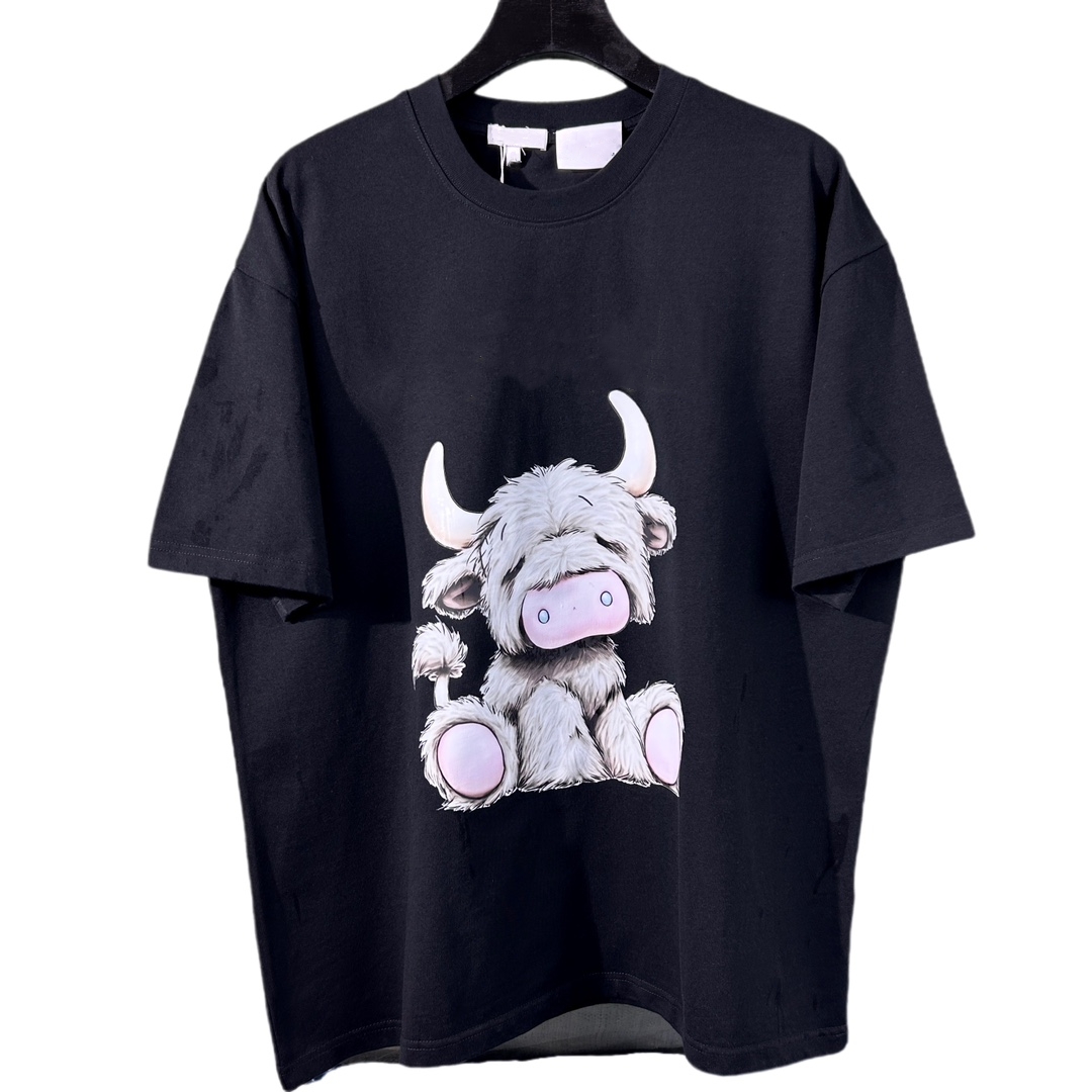 

23ss summer paris italy men' t shirts Cool cotton suit colorful short sleeve soft letter printting round neck Women men shirts size -XL lo0218, Black