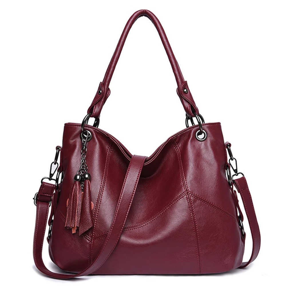 

Shoulder Bags Shoulder Bags for Women Soft Water Leather Handbag Messenger Crossbody Bag European&american Style Vintage Retro Tote Bag 230210, Purple
