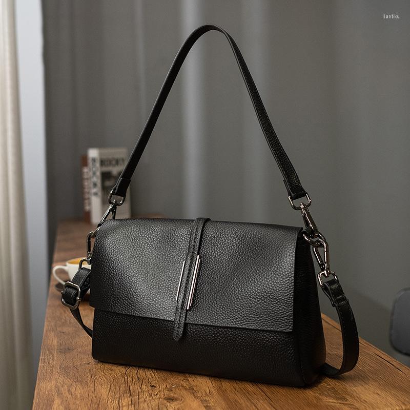 

Evening Bags Leather Casual Crossbody For Women Ladies Luxury Designer Tote Handbag Top-Handle High Quality Shoulder Bag Sac A C1866, Black