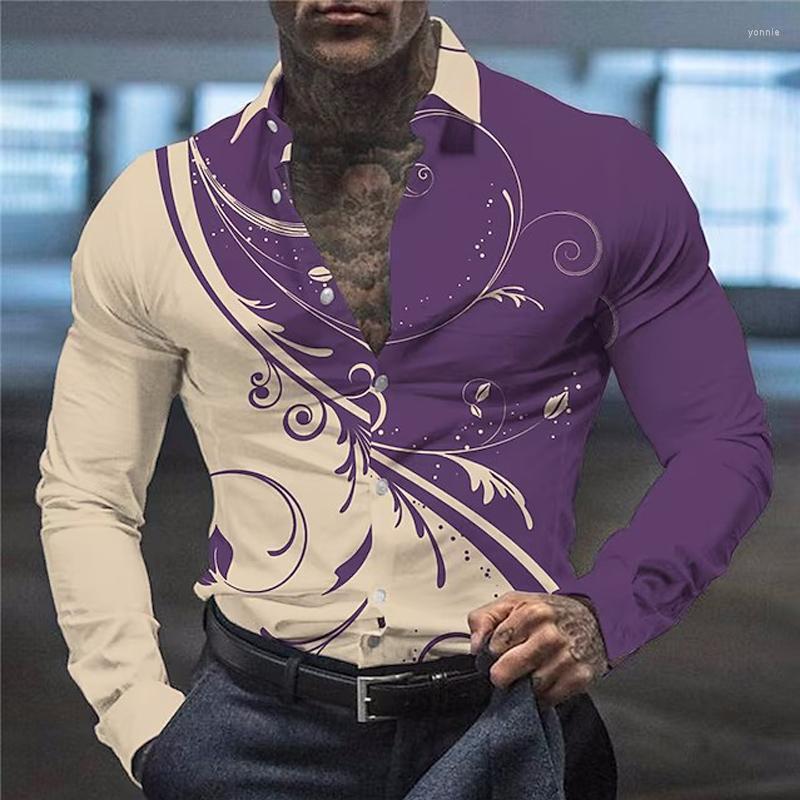 

Men's Casual Shirts Spring Boyfriend High Quality Men's Clothing Fashion Print Long Sleeve Turn-down Collar Designer Cardigan, Cx1033