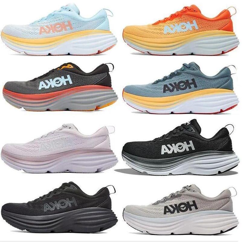 

New designer casual shoes HOKA ONE ONE Bondi 8 mens sneaker black white Lilac Marble Shell Coral Peach Parfait Goblin Blue summer song Hwab