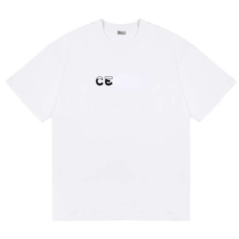 

Ce mens plus size tees luxury t shirt designer shirts printed tops summer men and women round neck short-sleeved pullover hoodies loose T-shirt breathable polo shirt, White