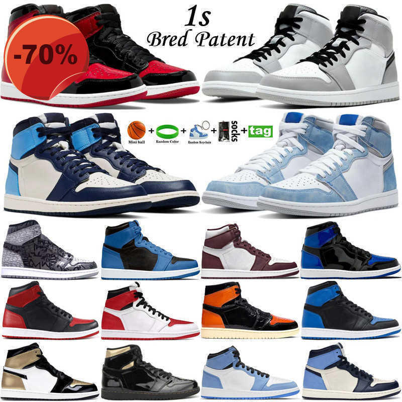 

Sandals 2023 Sandals Jumpman 1 Top 3 High OG 1s Mens Basketball Shoes Bred Patent Hyper Royal University Blue Smoke Grey Heritage Pollen UNC Retro Sneakers, 32