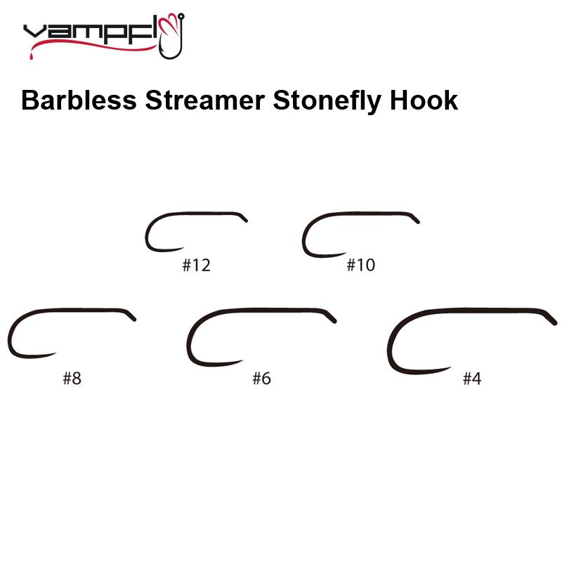 

Fishing Hooks Vampfly 20PCS Barbless Streamer Stonefly Tying Ultra Sharp Wooly Bugger