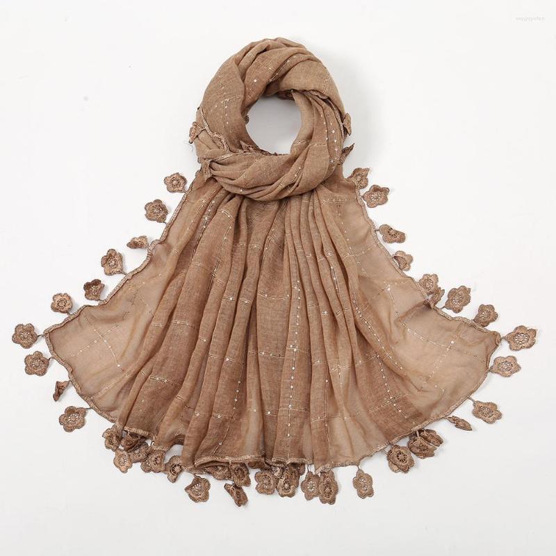 

Ethnic Clothing Spain Fashion Cotton Hijab Flower Tassel Viscose Shawl Scarf Woman Print Pashmina Wrap Women's Scarves Bufandas Muslim