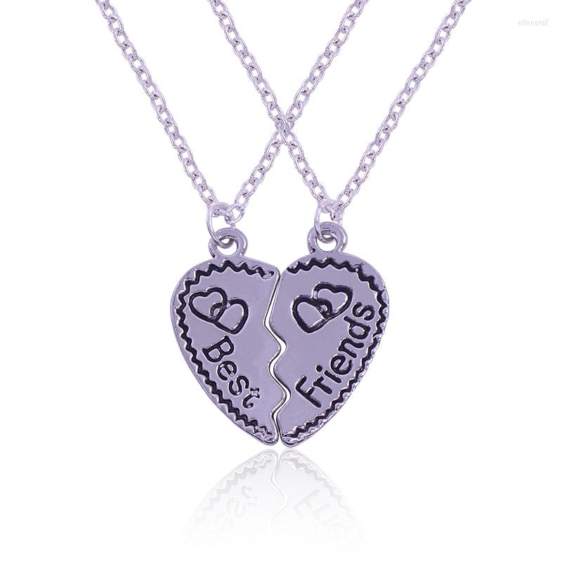 

Pendant Necklaces Fashion 2 Pieces / Set Of Friends Necklace Letters Couple Heart BFF Choker Wholesale Alloy DIY Gifts 2023