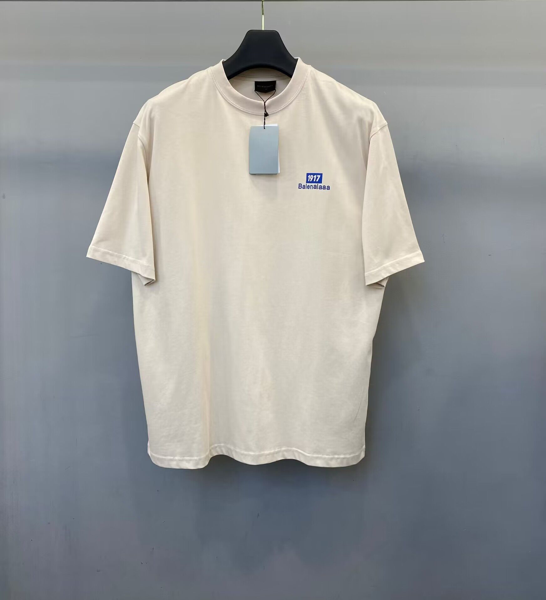 

2023 Vintage T Shirt Men Women Cotton T-shirt Tee Cotton Print Khaki Letter Logo Crew Neck Tops Oversized Fit Lovers Balencaigaity Paris Designer