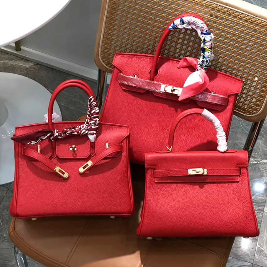 

high quality women handbag women s new togo cowhide net red bag ladies embossed shoulder bags, Milkshake platinum button