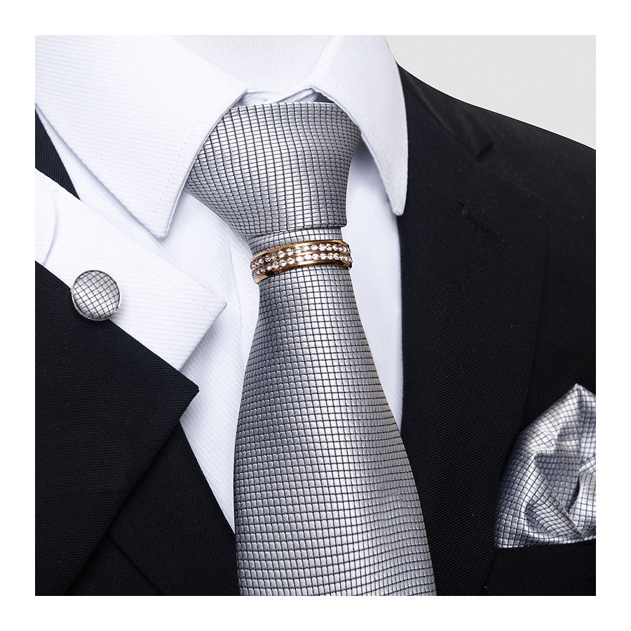 

Bolo Ties Woven Fashion Brand Silk Tie Handkerchief Cufflink Set Necktie Man's Gold Shirt Accessories Plaid Gift for Boyfriend 230217