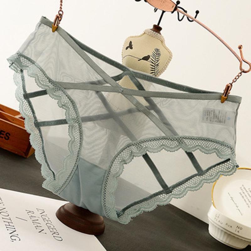 

Women's Panties Sexy Lace Underwear Personality Delicate Soft Comfortable Mesh Lace-up Bragas Low-rise Briefs, Black