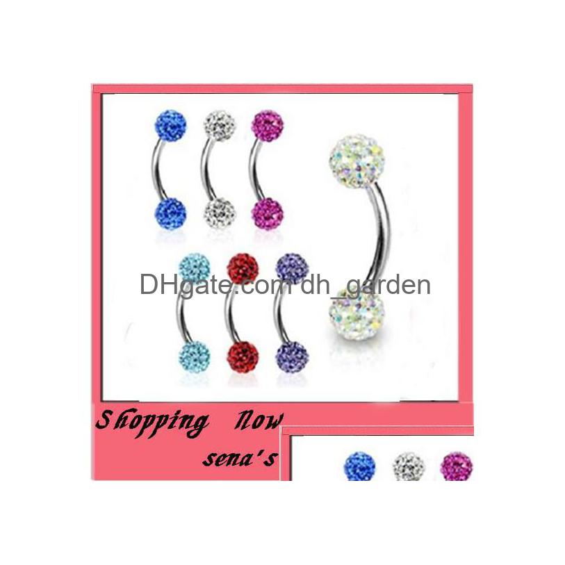 

Eyebrow Jewelry E10 Ring 30Pcs/Lot Mix 10 Color Shamballa Disco Ball Stud Piercing Jewery Bar Drop Delivery Body Dhgarden Dhvld