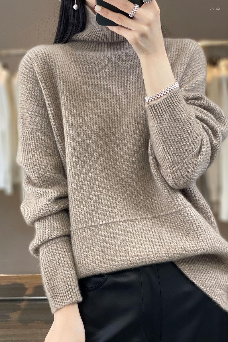 

Women's Sweaters Cashmere Sweater Winter Thick Woman's Female Pullover Long Sleeve Turtleneck Jumper Loose Large Size Top Wool Knit, Qing rong mi