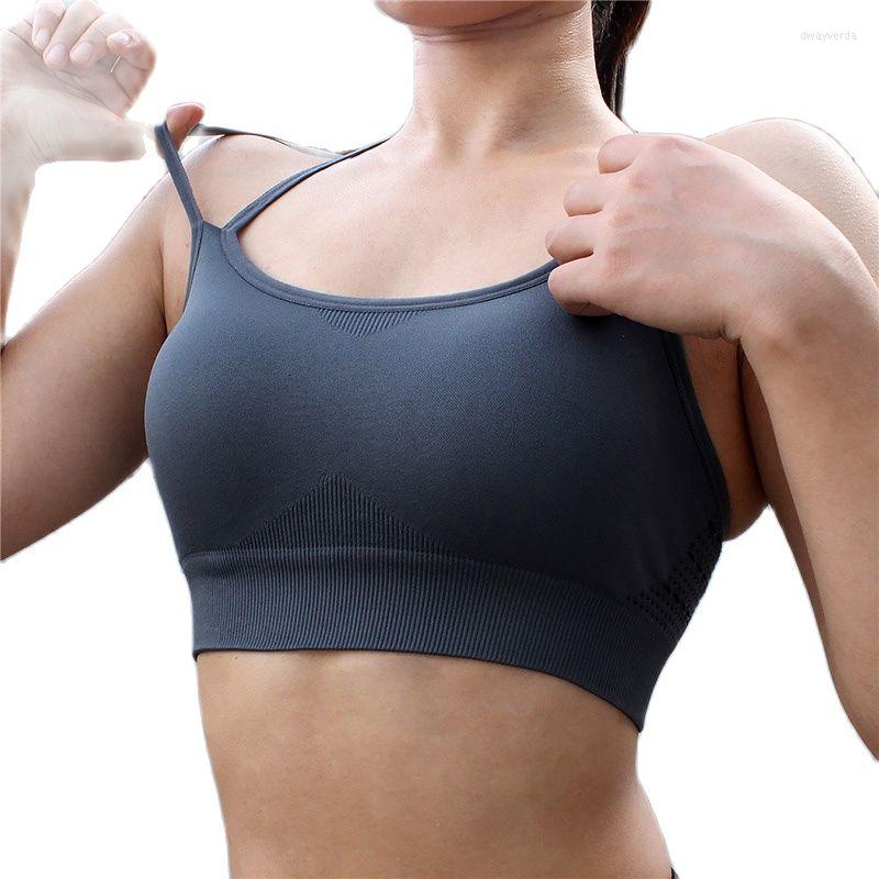 

Women' Shapers Women Sports Fitness Sexy Vest Backless Top Push Up Solid Color Seamless Bra Underwear Removable Chest Pad, Black