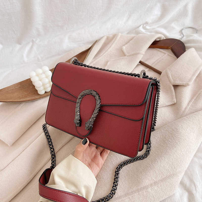 

Chain bag new sling single shoulder women's litchi grain small square large capacity imitation leather cross body Purses sale, Gray