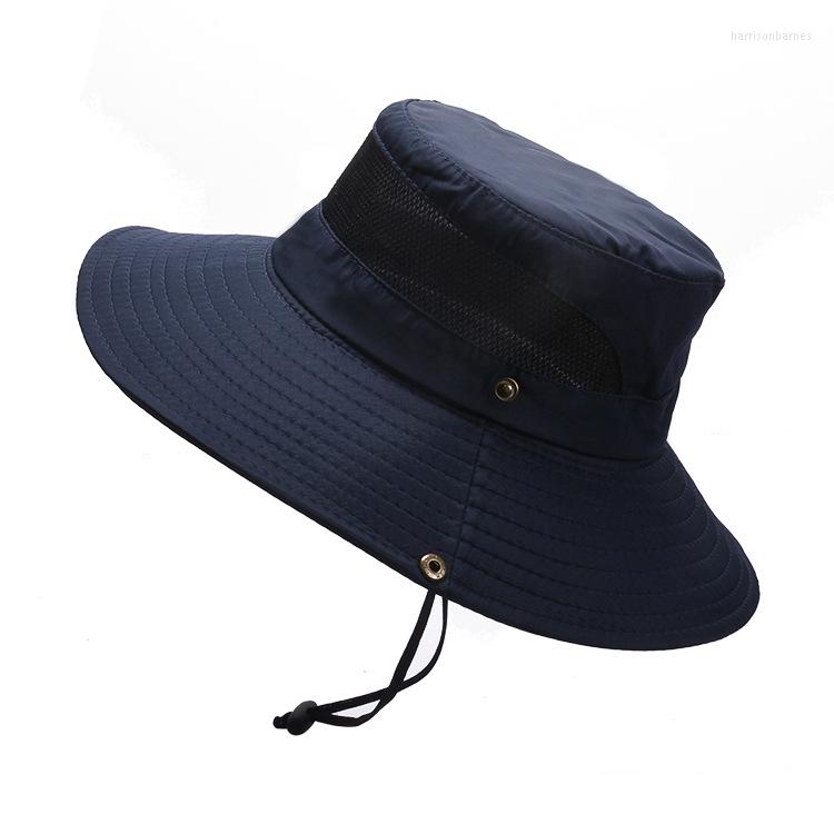

Berets Summer Men Mesh Breathable Bucket Hat Anti-UV Fishing Visors Foldable Panama UV Protection Worksite Sun Climbing, Xbg-9201-2