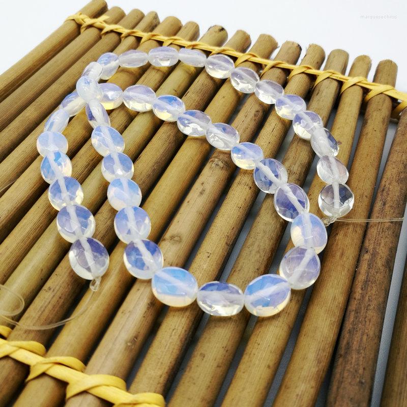 

Chains 3 Strand Oval Fire Opalite Opal Bead White Gem CHIC 10 8MM