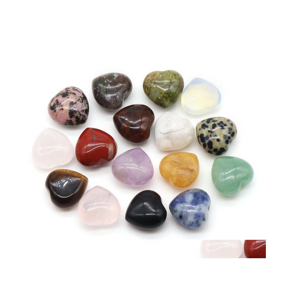 

Stone Lots Natural 15Mm Heart Rose Quartz Chakra Crystal Minerale Gemstone Reiki Home Decoration Dhseller2010 Drop Delivery Jewelry Dh7Eb