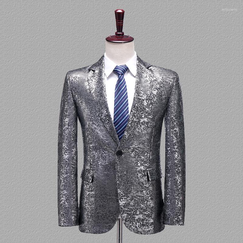 

Men' Suits Glitter Sequins Luxury Single Button Suit Jacket Slim Groom Wedding Blazer Stage Men Clothing Fashion, Gold