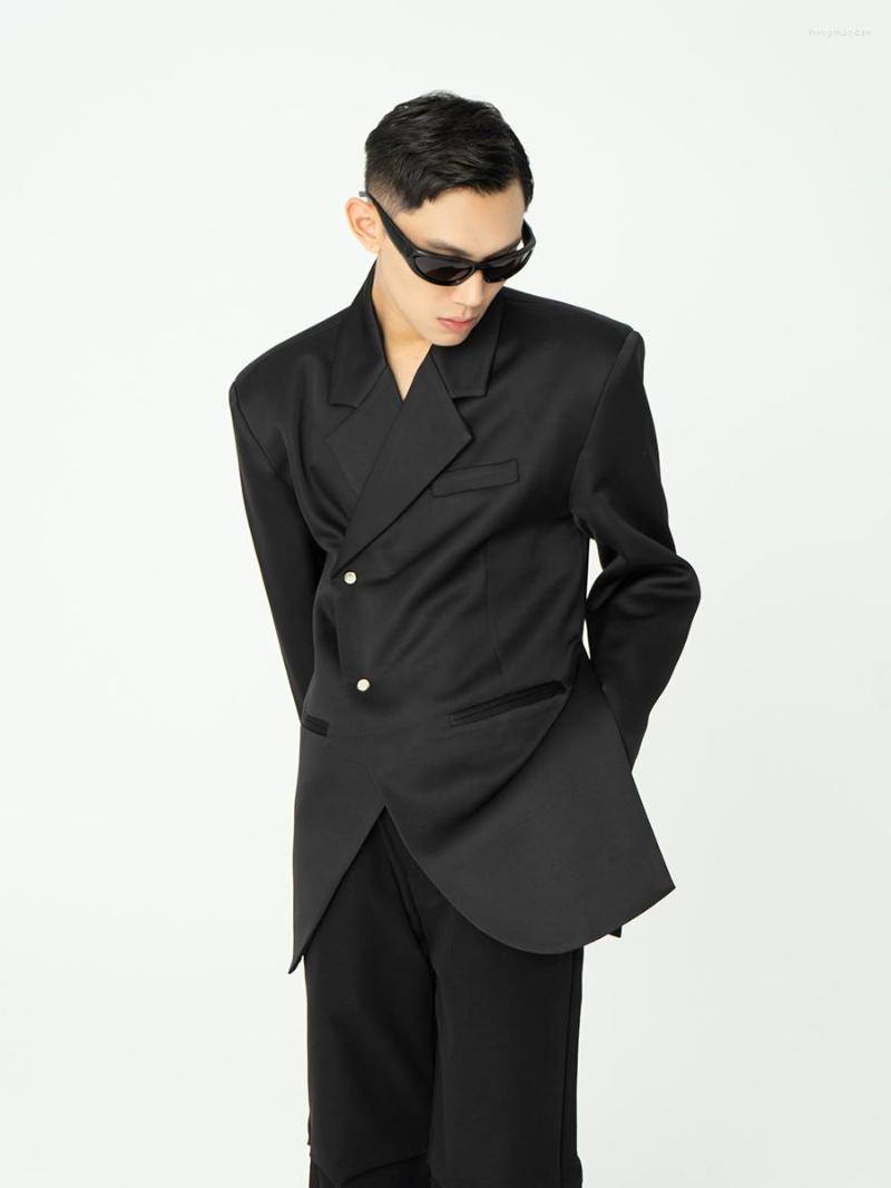 

Men's Suits Spring Men Vintage Jacket High Quality Outwear Coat Streetwear Pocket Hip Hop Male Badge Jackets Red Mens Coats, Black