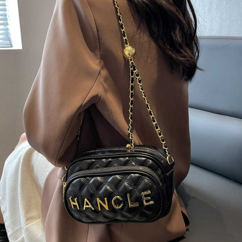 

Light Luxury Style Women's Bag 2023 New Texture Large Capacity Chain Soft Leather Small Square Crossbody, Black15