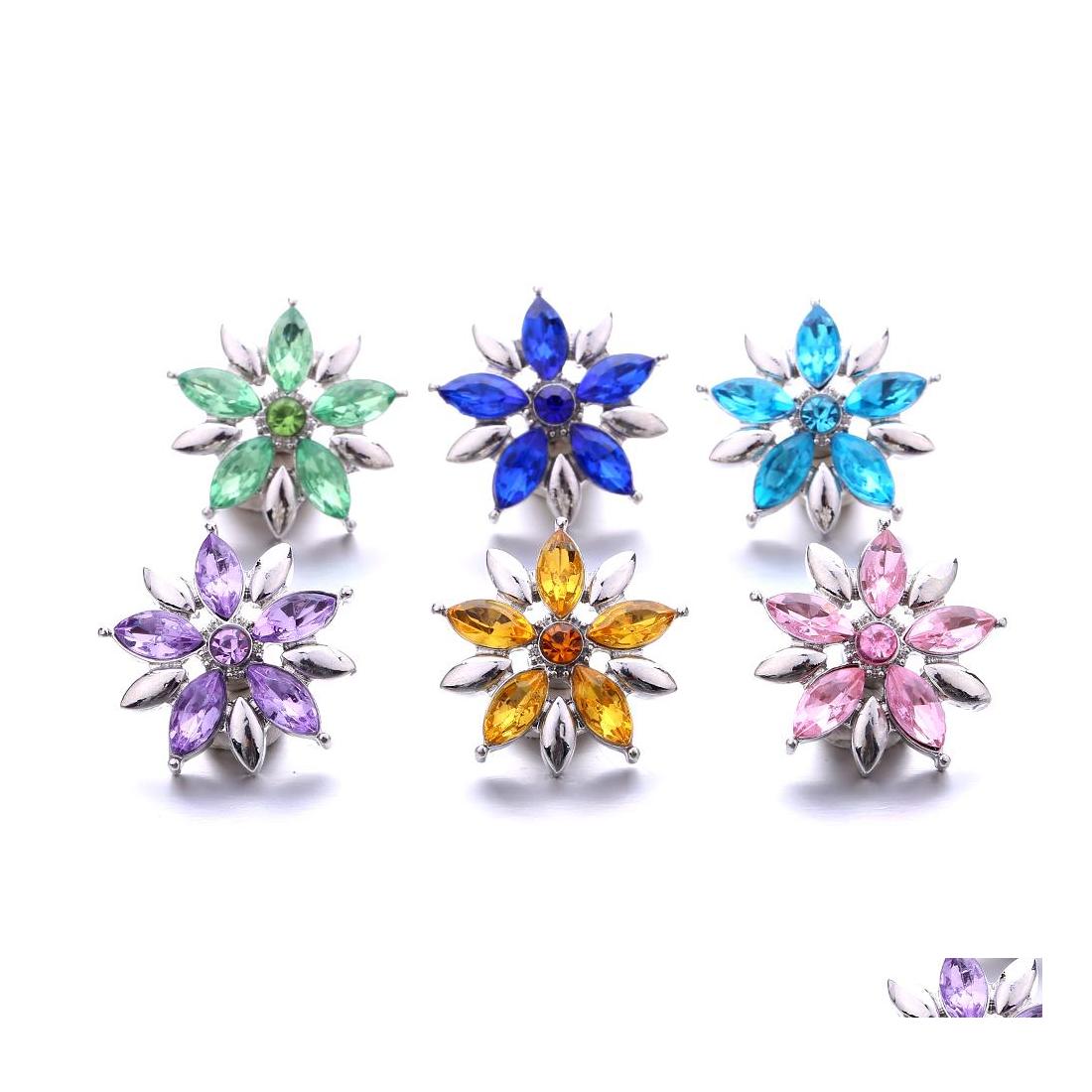 

Clasps Hooks Wholesale Sier Color Rhinestone Ginger Snap Button Jewelry Findings Oval Zircon Charms 18Mm Metal Snaps Buttons Facto Dhjak