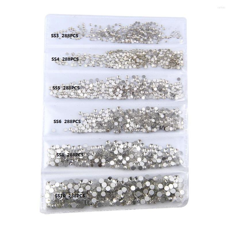 

Nail Art Decorations Super Shiny 1440PCS SS2 To Ss10 Non Fix Rhinestone Clear Crystal Color 3D Flatback Rhinestones
