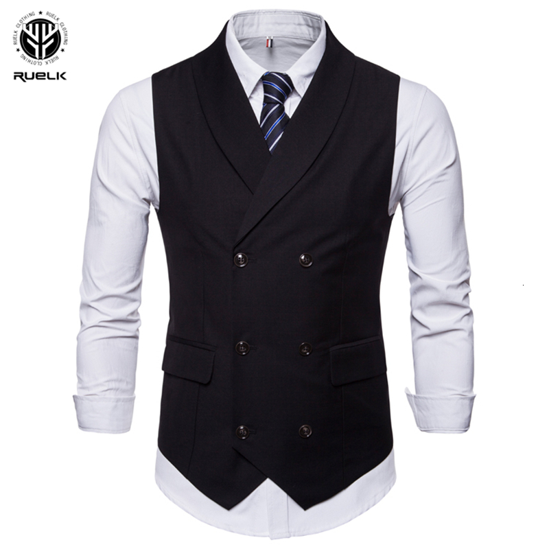 

Men's Vests RUELK Spring And Autumn Slim Vest Men's Sleeveless Business Solid Color Jacket Suit Vest Casual Fashion Men's Large Size M-4XL 230217, Black