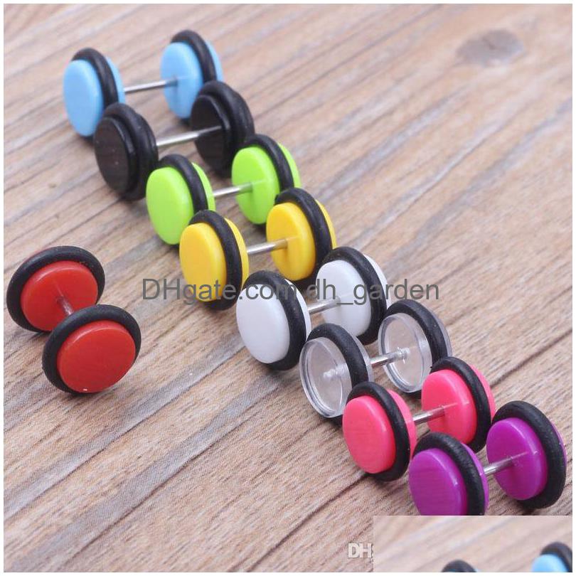 

Plugs Tunnels Man Ear Stud Screw 100Pcs 9 Color S Of Cheater Faux Fake Gauges Tapers 16G Earrings Body Jewelry Drop Deliver Dhgarden Dhf9O