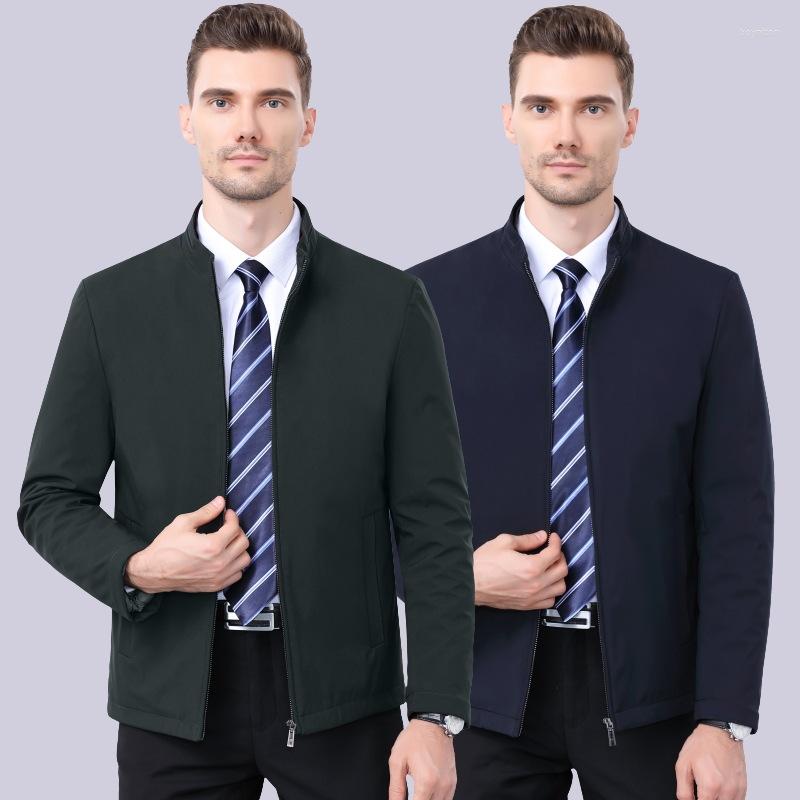 

Men's Down Middle-aged And Elderly People's Cotton Padded Jacket Leisure Standing Collar Short Coat Father's, See chart