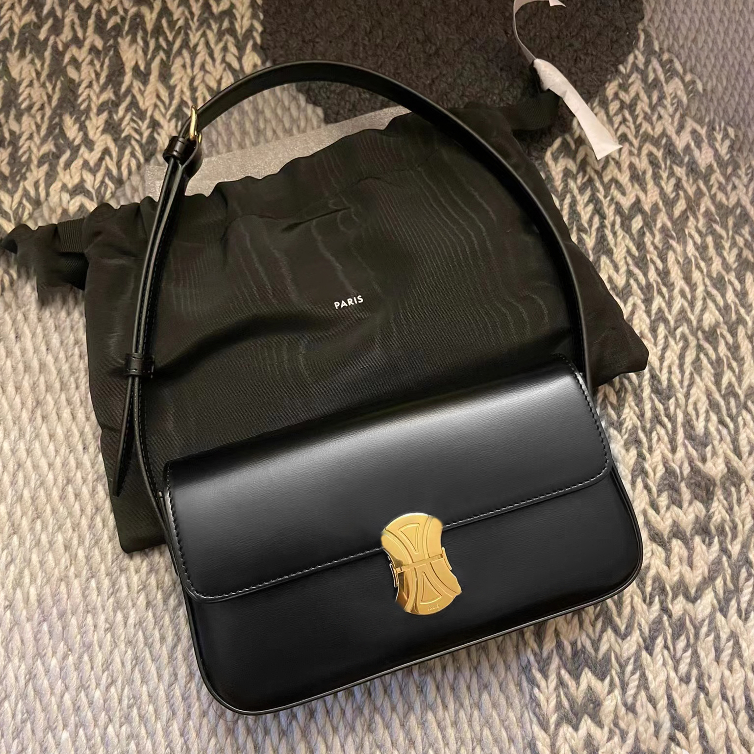

classic luxury Shoulder totes clutch Bag Evening TEEN TRIOMPHE Luxurys Designer men Women's fashion handbag crossbody Bags cowhide wallet travel flap Hasp envelope, Black