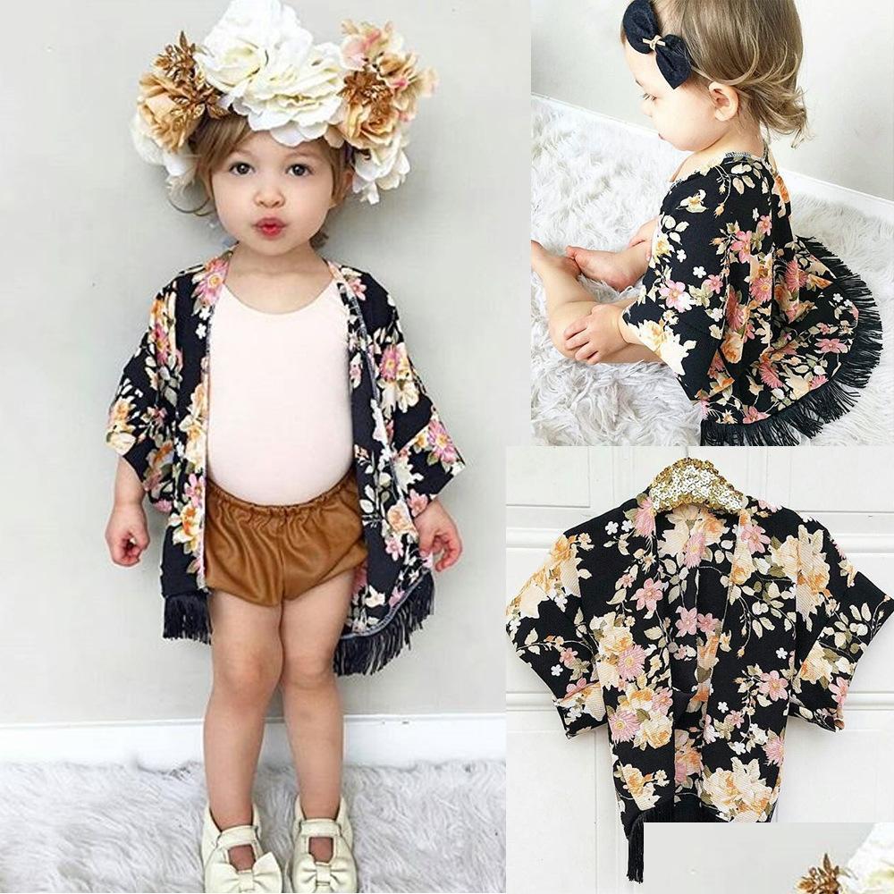 

Poncho Girls Floral Caps With Tassels Flower Printed Half Wide Sleeve Ramie Spring Autumn Tops Outfit 15T Drop Delivery Baby Kids Ma Dhfhj, Choose bellow colors
