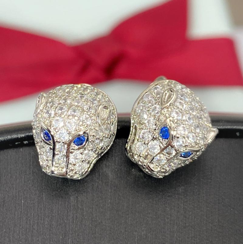 

Dangle Earrings & Chandelier Luxury Men Women Panther Earring Fashion Gold Color Cubic Zirconia Street Rock Party Jewelry WholesaleDangle