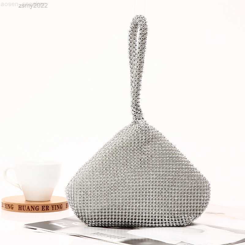 

New Woman Evening Bag Diamond Rhinestone Clutch Crystal Day Lady Wallet Wedding Purse Party Banquet Silver Handbags ClutchesTote, Gold