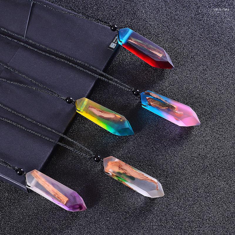 

Pendant Necklaces BOEYCJR Wood Resin Cone Long Necklace Ethnic Jewelry Vintage Retro Design Handmade Statement For Women Or Men