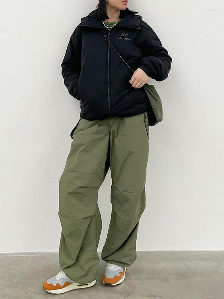 

Women' Pants CUHAKCI Cargo Women Casual Baggy Wide Leg Sweatpants Loose Drawstring Low Waist Streetwear Hippie Joggers Cool Trousers, Black