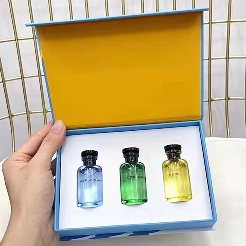 

Best selling neutral perfume three piece set/four piece set gift box package glass bottle spray perfume