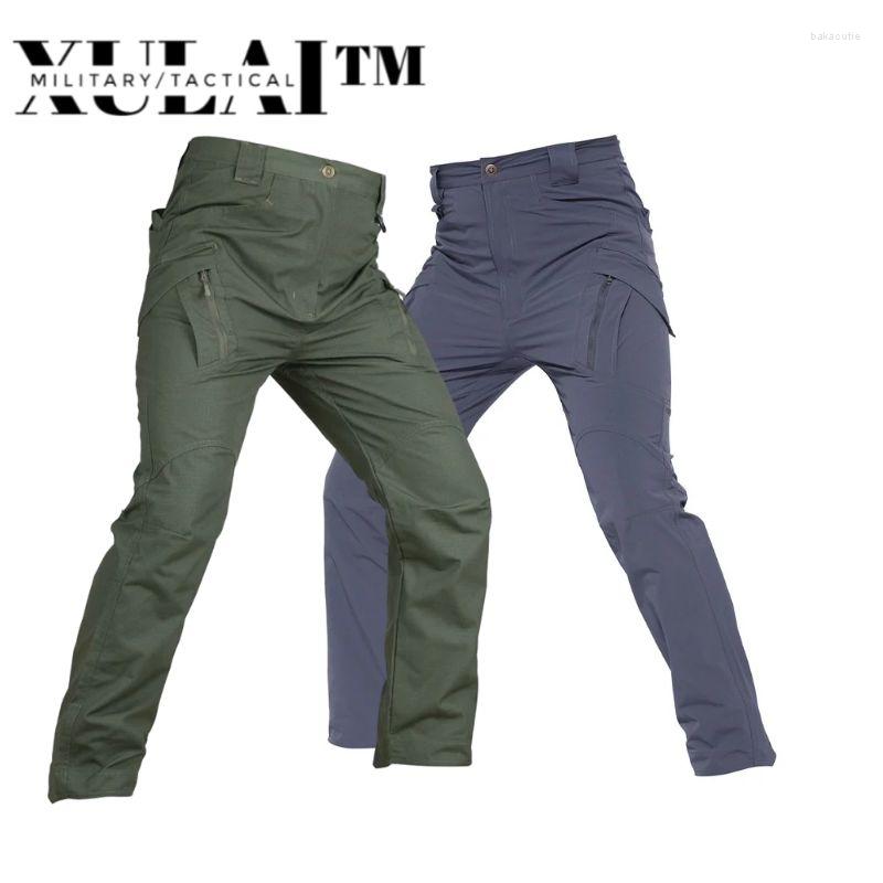 

Men' Pants Quickly Dry Trousers Strechable Elastic Waistband Cargo 10 Pockets For Men, Black
